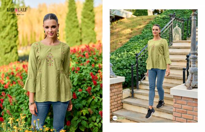 Melody Vol 3 By Lily And Lali Premium Short Embroidery Ladies Top Wholesale Shop In Surat
